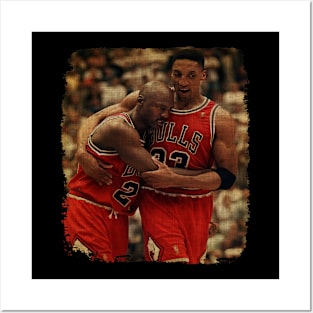 Scottie Pippen And Michael Jordan Vintage Posters and Art